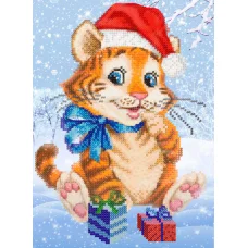 РКП-4-081 Тигренок с подарками. Схема для вышивки бисером ТМ Маричка