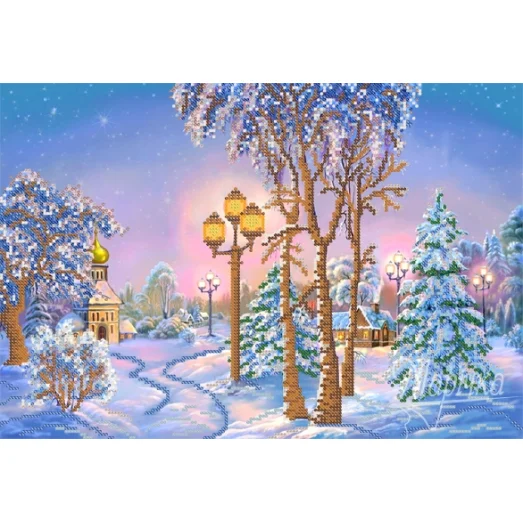 РКП-420 Морозный вечер. Схема для вышивки бисером. Маричка