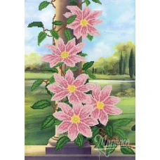 РКП-455 Клематисы. Схема для вышивки бисером. Маричка