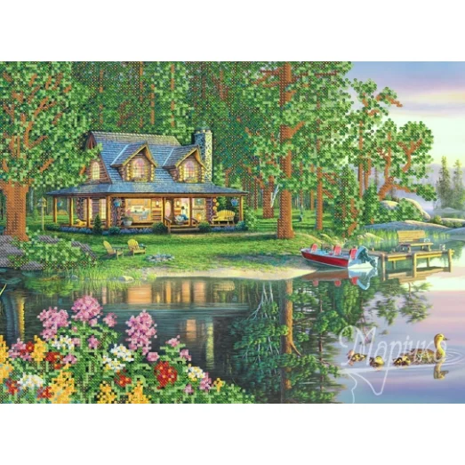 РКП-566 Уединенный домик. Схема для вышивки бисером. Маричка