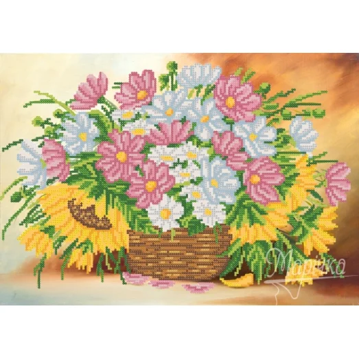 РКП-582 Цветочная корзина. Схема для вышивки бисером. Маричка