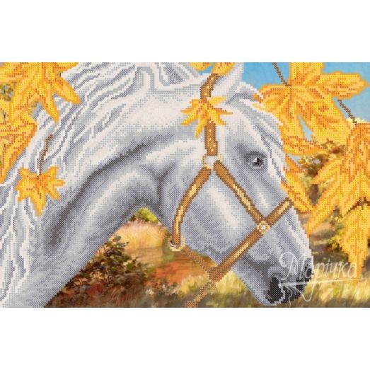 РКП-621 Белая лошадь. Схема для вышивки бисером. Маричка