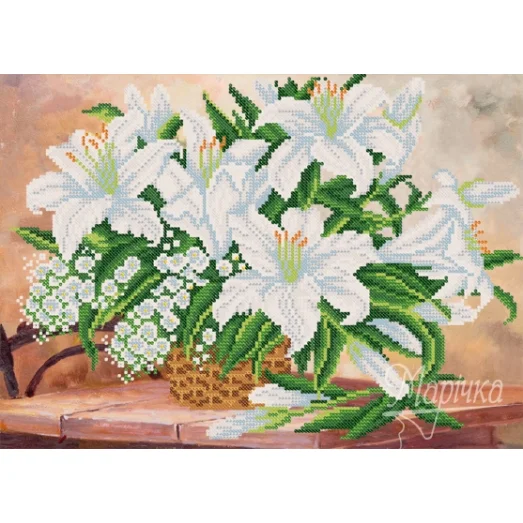 РКП-669 Корзина лилий. Схема для вышивки бисером ТМ Маричка