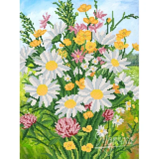 РКП-685 Яркий полевой букет. Схема для вышивки бисером ТМ Маричка