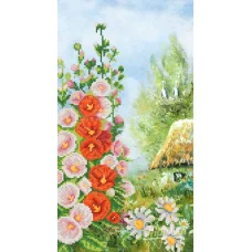 РКП-702 Цветущая мальва. Схема для вышивки бисером ТМ Маричка