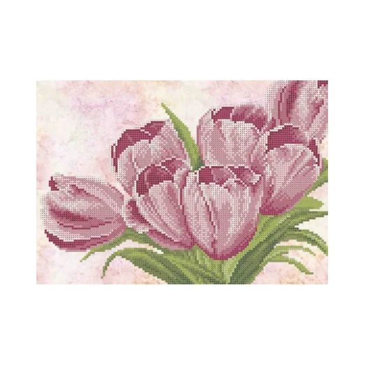 А4-К-834 Розовые тюльпаны. Схема для вышивки бисером ТМ Acorns