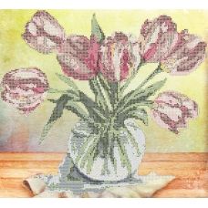 ФЧК-3125 Розовые тюльпаны. Схема для вышивки бисером Феникс