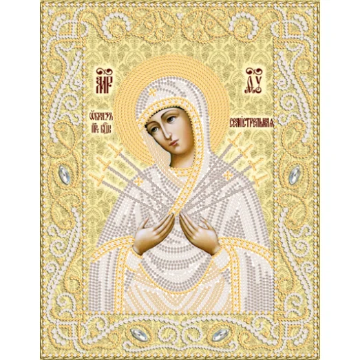 РИК-4053 Образ Пресвятой Богородицы Семистрельная. Схема для вышивки бисером ТМ Маричка