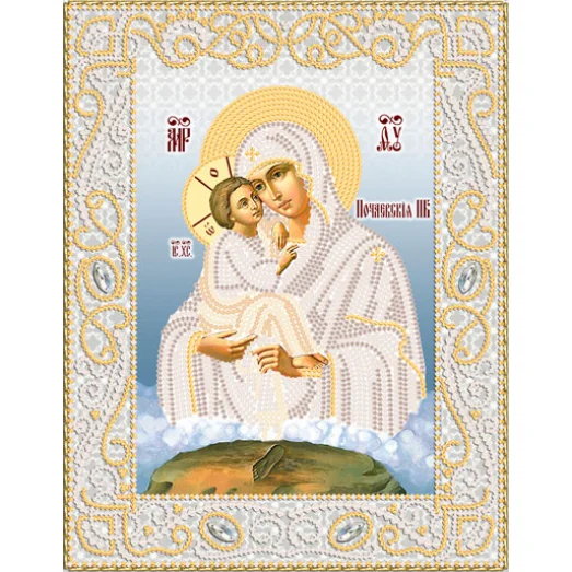 РИК-4062 Почаевская икона Божией Матери. Схема для вышивки бисером ТМ Маричка