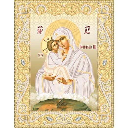 РИК-4063 Почаевская икона Божией Матери. Схема для вышивки бисером ТМ Маричка