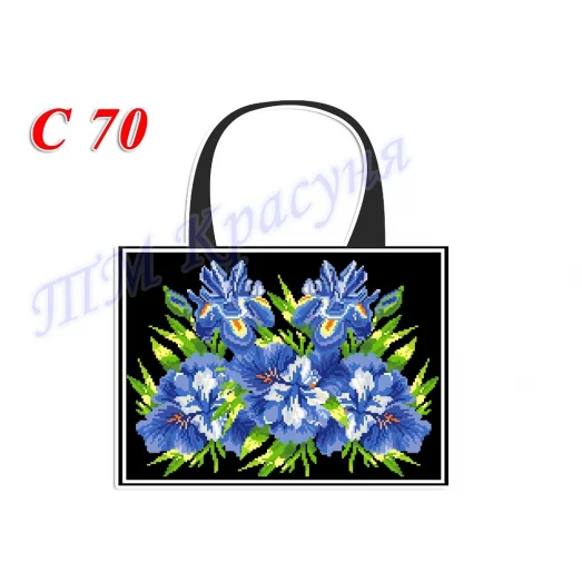 С-70 (черная) Заготовка на перед сумки для вышивки. ТМ Красуня