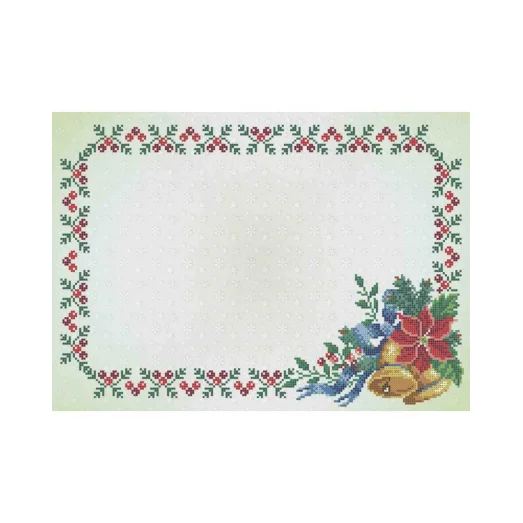 А3-С-007 Салфетка новогодняя Рождественские колокольчики Схема для вышивки бисером ТМ Acorns