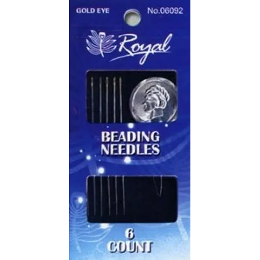 BH-06092 Набор бисерных иголок+нитковдеватель Beading для вышивки Royal (Япония), 6 шт