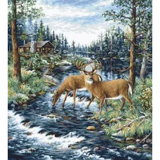 B606 Тихое утро. Набор для вышивки нитками. Luca-s