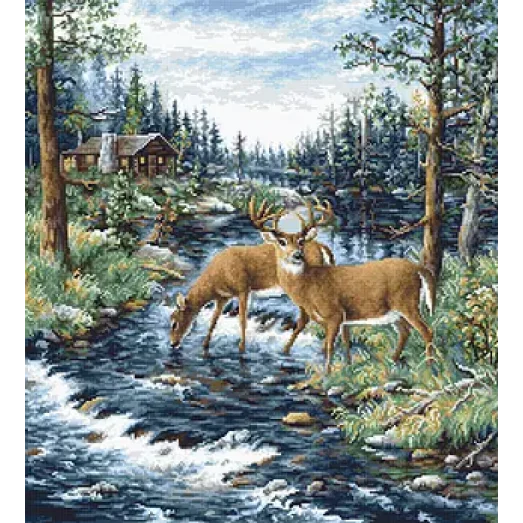 B606 Тихое утро. Набор для вышивки нитками. Luca-s