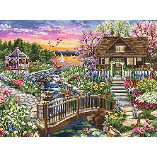 B2379 Цветущая весна. Набор для вышивки нитками. Luca-s