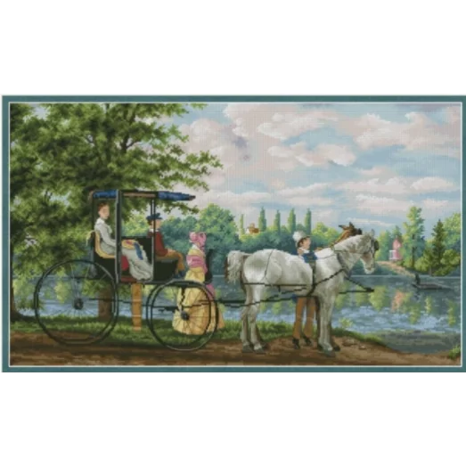 VN-158 Прогулка на берегу. Набор для вышивки нитками. ТМ Olanta