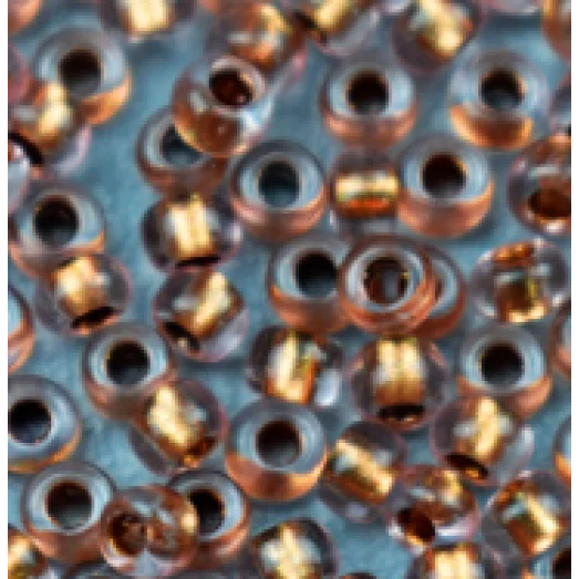 07512 Бисер Preciosa прозрачный с коричневой серединкой внутри