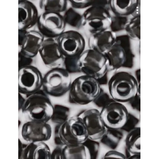 38039 Бисер Preciosa прозрачный с прокрашенной черной серединкой