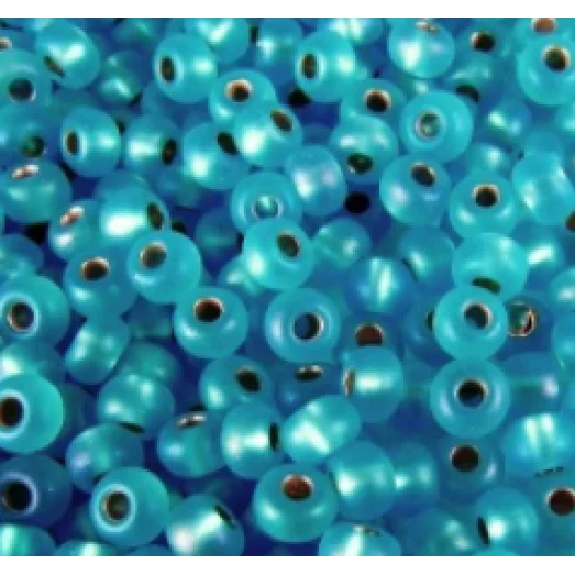 67039м Бисер Preciosa матовый светло-голубой с серебряным прокрасом