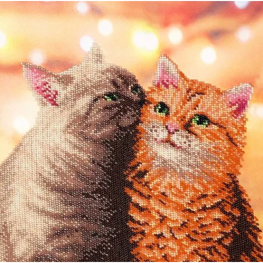 Т-1326 Пушистая парочка. Схема для вышивки бисером. ТМ ВДВ