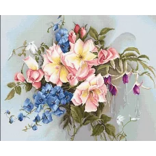 BА2362 Букет с колокольчиками.  Набор для вышивки нитками. Luca-s
