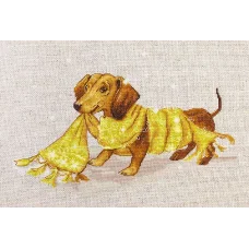 В1123 Такса. Набор для вышивки нитками. Luca-s
