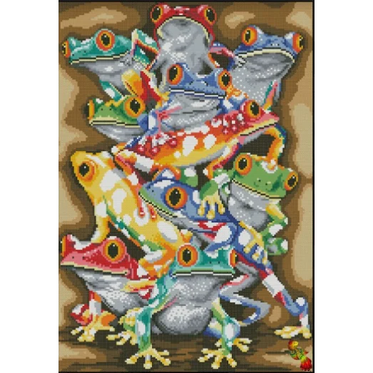 ФПК-2233 Экзотические лягушки Схема для вышивки бисером Феникс