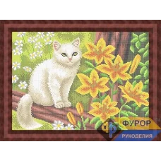 ФР-ЖБп3-159 Схема для вышивки бисером Кот на забореТМ Фурор