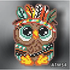 АТМ-054 Совенок индеец. Набор магнит в алмазной технике ТМ Артсоло