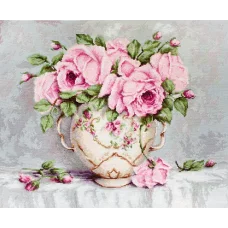 B2319 Розовы розы. Набор для вышивки нитками. Luca-s