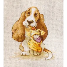 В1121 Басет. Набор для вышивки нитками. Luca-s