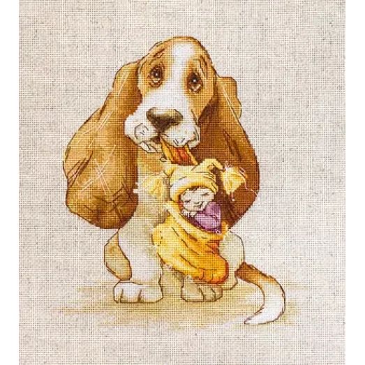 В1121 Басет. Набор для вышивки нитками. Luca-s