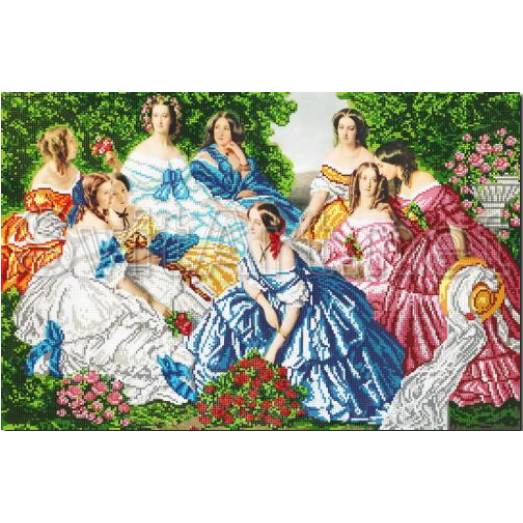 St-001 Дамы в саду. Схема для вышивки бисером СвитАрт