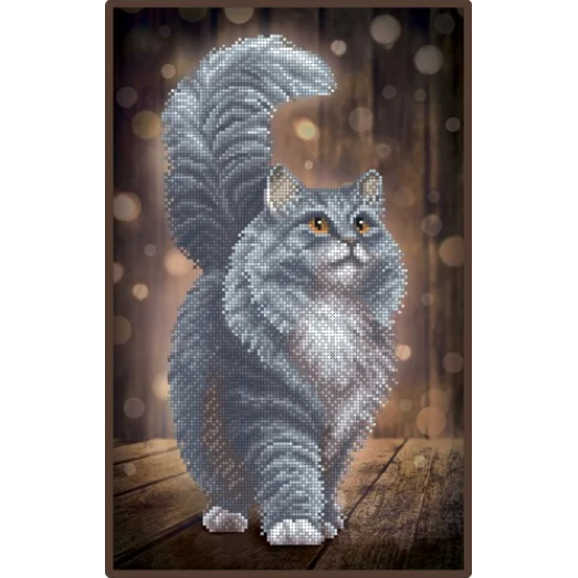 Т-1349 Серый кот. Схема для вышивки бисером. ТМ ВДВ