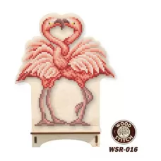 WSR-016 Фламинго. Подставка под телефон. ТМ WoodStitch