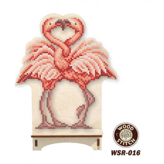 WSR-016 Фламинго. Подставка под телефон. ТМ WoodStitch