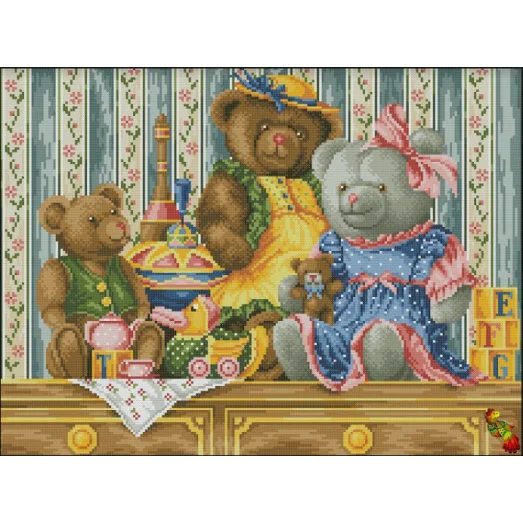 ФПК-2232 Плюшевые мишки на комоде Схема для вышивки бисером Феникс