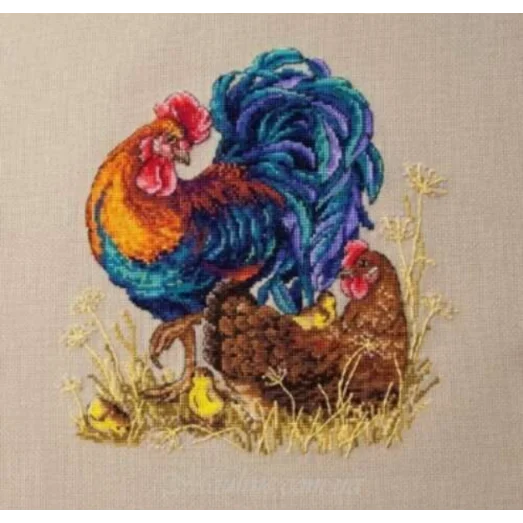 К-61 Набор для вышивки нитками Петух и курочка. ТМ Мережка