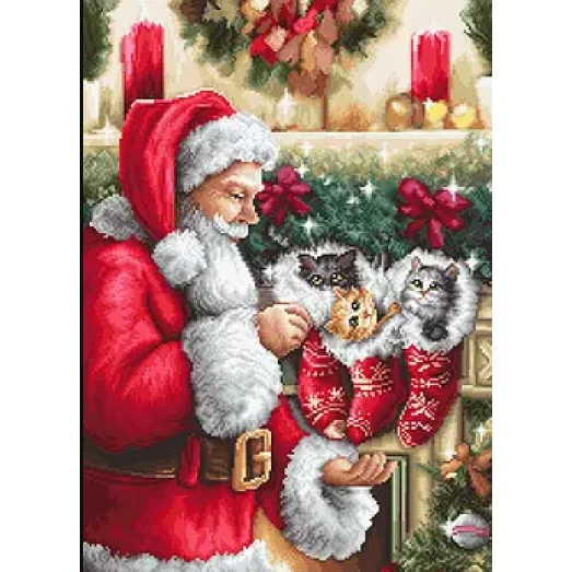 G602 Дед Мороз.Набор для вышивки нитками.Luca-s