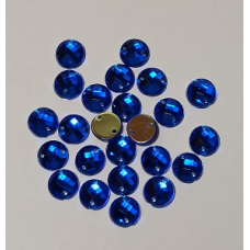 ДЭ-010 Камни пришивные круглые синие, 8 мм, 5шт