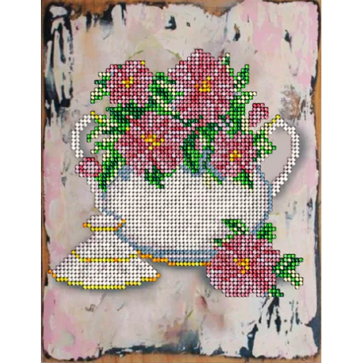 10317 Цветы 15. Набор для вышивки бисером Краса и творчество