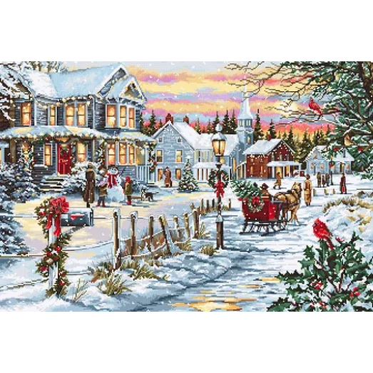 B595 Канун Рождества.  Набор для вышивки нитками. Luca-s