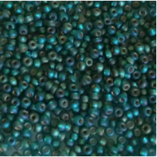 57719м Бисер Preciosa изумруд радужный с прокрасом серебром матовый