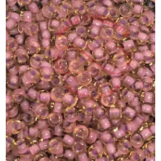 11023 Бисер Preciosa прозрачный золотой снаружи и сиреневый окрас внутри