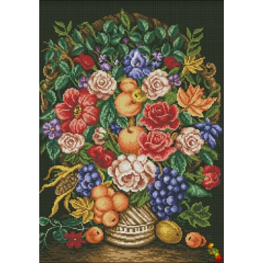 ФПК-2227 Антикварный букет с фруктами Схема для вышивки бисером Феникс