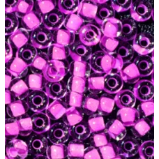 38025 Бисер Preciosa ярко розовый прозрачный с прокрасом внутри