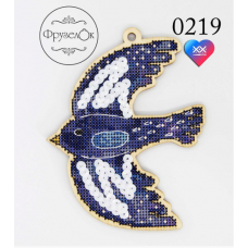 ФРЗ-0219 Синяя птица. Набор для вышивки крестом на деревянной основе. ТМ ФрузелОК