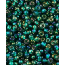 57719 Бисер Preciosa изумруд радужный с прокрасом серебром