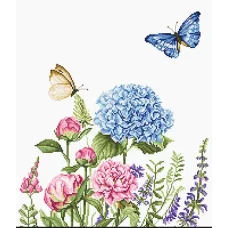 B2360 Летние цветы и бабочки. Набор для вышивки нитками. Luca-s